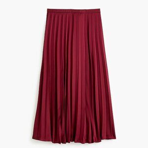J. Crew Maroon Burgandy Midi Pleated Skirt Sz. 10